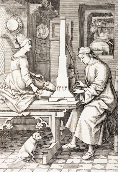 German Musician Playing a Portable Organ by Israel van Mecken